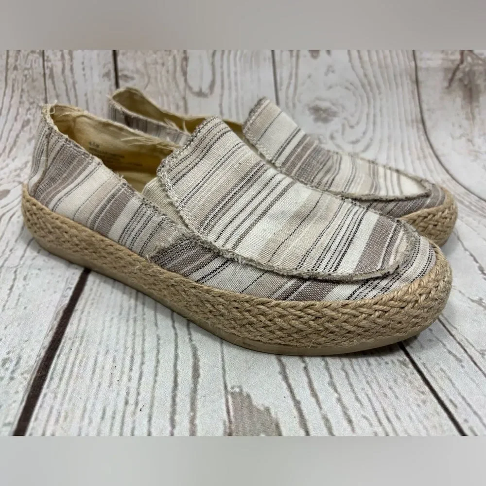 Espirit Women's Noella Espadrille Slip On Taupe Canvas Flats Size 6.5
